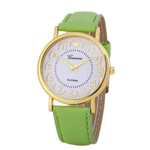 Women Watches Leather Band Analog Quartz Wrist Watch GN