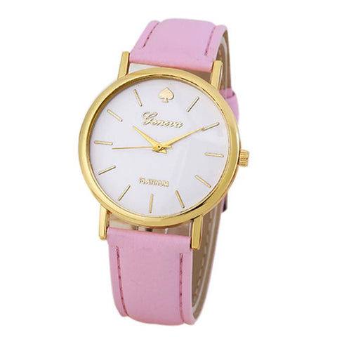 Women Watches Leather Band Analog Quartz Wrist Watch PK