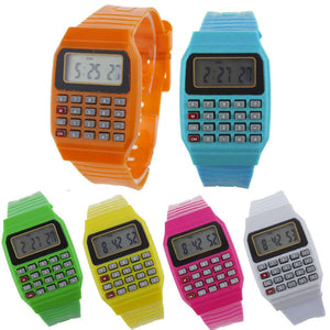 Unsex Silicone Multi-Purpose Date Time Electronic Wrist Calculator Watch