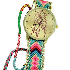 Dreamcatcher Friendship Bracelet Watches Women Braid Dress Watches GN+PK