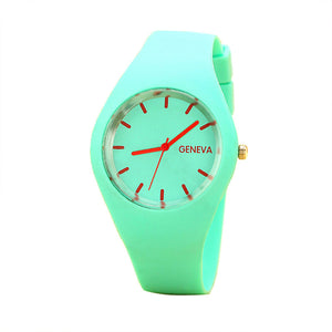 Leisure Sports Candy-colored Jelly Watch Silicone Strap Light Green