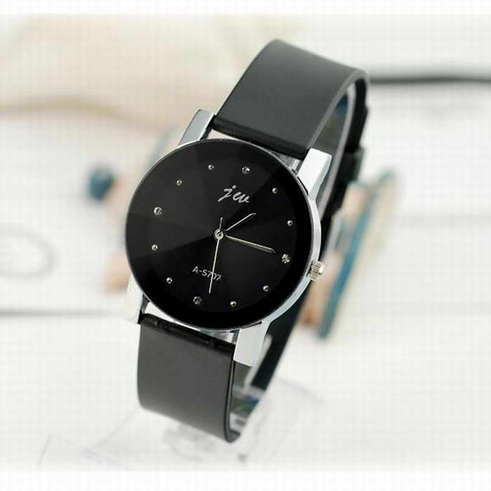 New Fashion Gentlmen PU Leather High-Quality Dail Quartz Watch Black