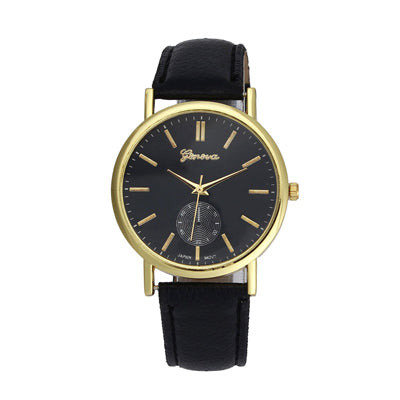 New Geneva Unisex Leather Band Analog Quartz Vogue WristWatch Watches