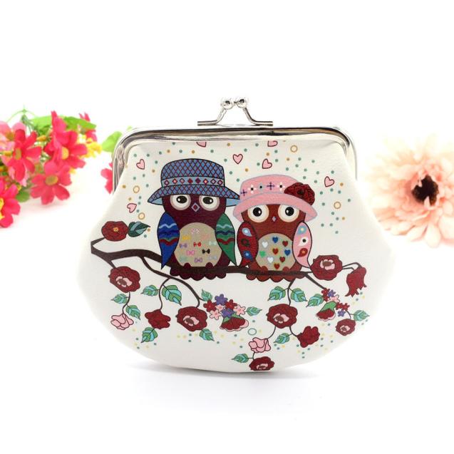 Women Lady Retro Vintage Owl Small Wallet Hasp Purse Clutch Bag