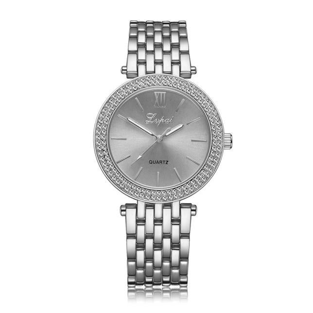 LVPAI Watches Women Quartz Wristwatch Clock Ladies Dress Gift Watches Silver