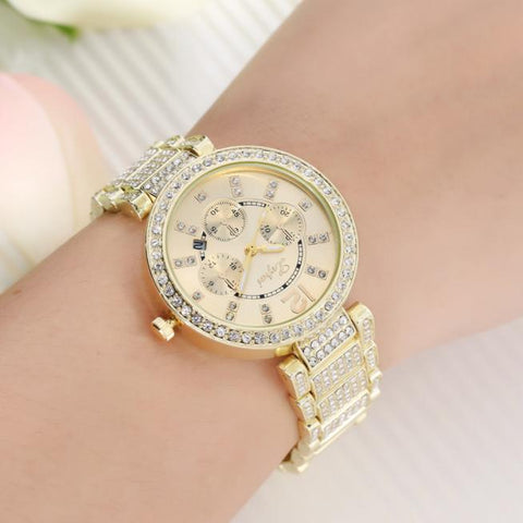 LVPAI Watches Women Quartz Wristwatch Clock Ladies Dress Gift Watches Gold