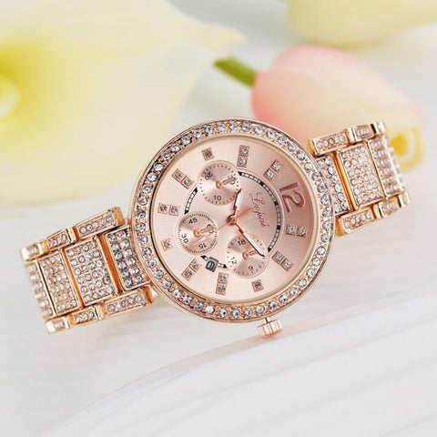 LVPAI Watches Women Quartz Wristwatch Clock Ladies Dress Gift Watches Rose Gold