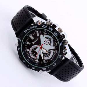 Fashion Men Date Black Silicone Rubber Band Quartz Analog Sport Wrist Watch C