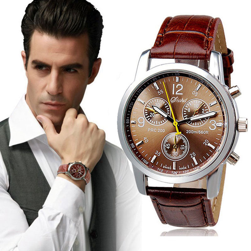 New Luxury Fashion Crocodile Faux Leather Mens Analog Watch Watches