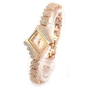 New Fashion Women Crystal Quartz Rhombus Bracelet Bangle Wrist Watch