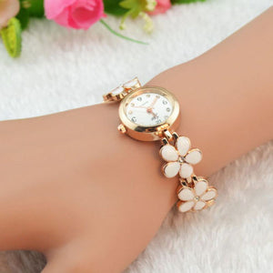 Fashion Daisies Flower Rose Gold Bracelet Wrist Watch Women Girl Gift