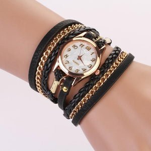 1PC Leather Strap Braided winding Rivet Bracelet Watches Wristwatch