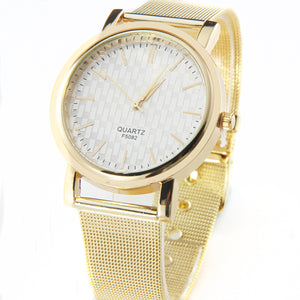 New Gold Classic Womens Quartz Stainless Steel Wrist Watch Lady style