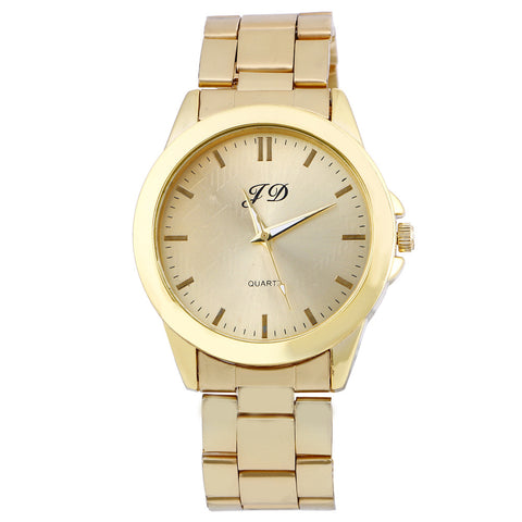 New Luxury Men Gold Classic Analog Quartz Stainless Steel Wrist Watch