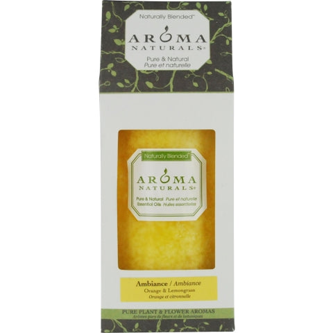 AMBIANCE AROMATHERAPY by Ambiance Aromatherapy ONE 2.75 X 5 inch PILLAR AROMATHERAPY CANDLE.  COMBINES THE ESSENTIAL OILS OF ORANGE & LEMONGRASS.  BURNS APPROX. 70 HRS.