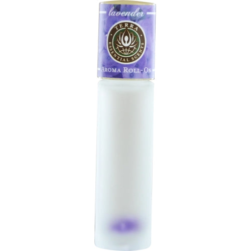 TERRA ESSENTIAL SCENTS by Terra Essential Scents LAVENDER AROMA ROLL ON - ESSENTIAL OILS OF LAVENDER WITH AMETHYST GEMSTONES IN JOJOBA OIL .33 OZ