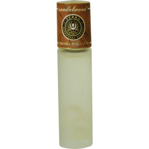 TERRA ESSENTIAL SCENTS by Terra Essential Scents SANDALWOOD AROMA ROLL ON - ESSENTIAL OILS OF SANDALWOOD WITH CLEAR QUARTZ GEMSTONES IN JOJOBA OIL .33 OZ