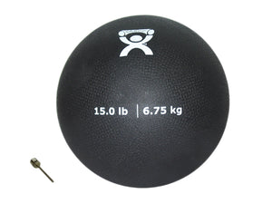 Cando Massage Fitness Equipment Soft Pliable Medicine Ball - 9"" Diameter - Black - 15 Lb