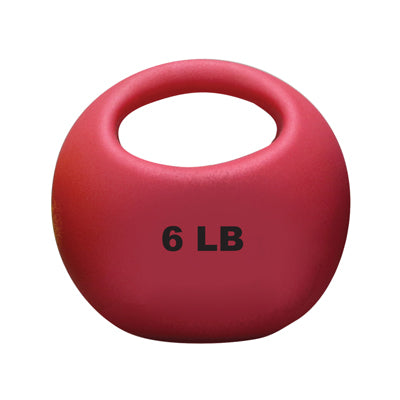 Cando Massage Fitness Equipment One Handle Medicine Ball - 6 Lb - Red