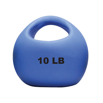 Cando Massage Fitness Equipment One Handle Medicine Ball - 10 Lb - Blue