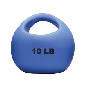 Cando Massage Fitness Equipment One Handle Medicine Ball - 10 Lb - Blue