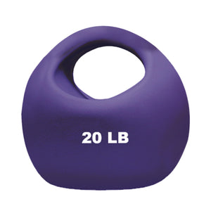 Cando Massage Fitness Equipment One Handle Medicine Ball - 20 Lb - Purple