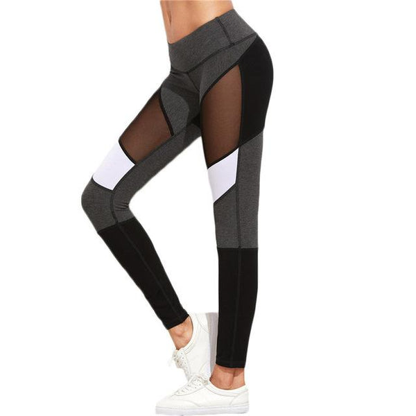 SHEIN Casual Leggings Women Fitness Leggings Color Block Autumn Winter Workout Pants New Arrival Mesh Insert Leggings