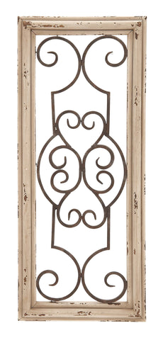 Benzara Wood and Metal Panel Wall Decor, Brown