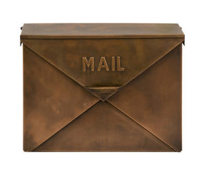 Spacious Wall Mounted Metal Mail Box In Copper