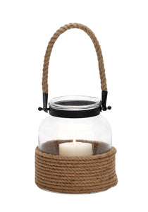 Metal Lantern With Rope Handle