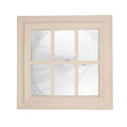 17"" Pure White Window Inspired Six Pane Square Wall Mounted Mirror